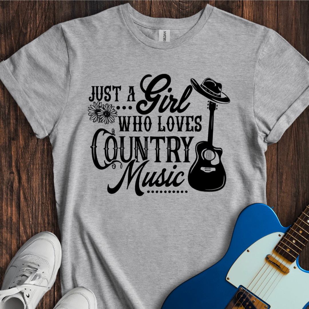 A Girl Who Loves Country Music T-Shirt