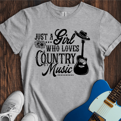 A Girl Who Loves Country Music T-Shirt