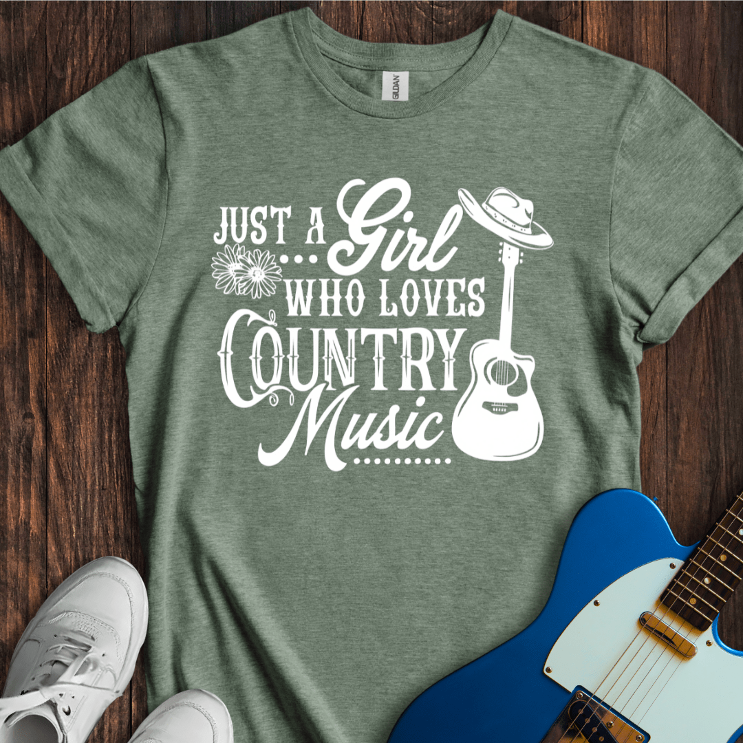 A Girl Who Loves Country Music T-Shirt