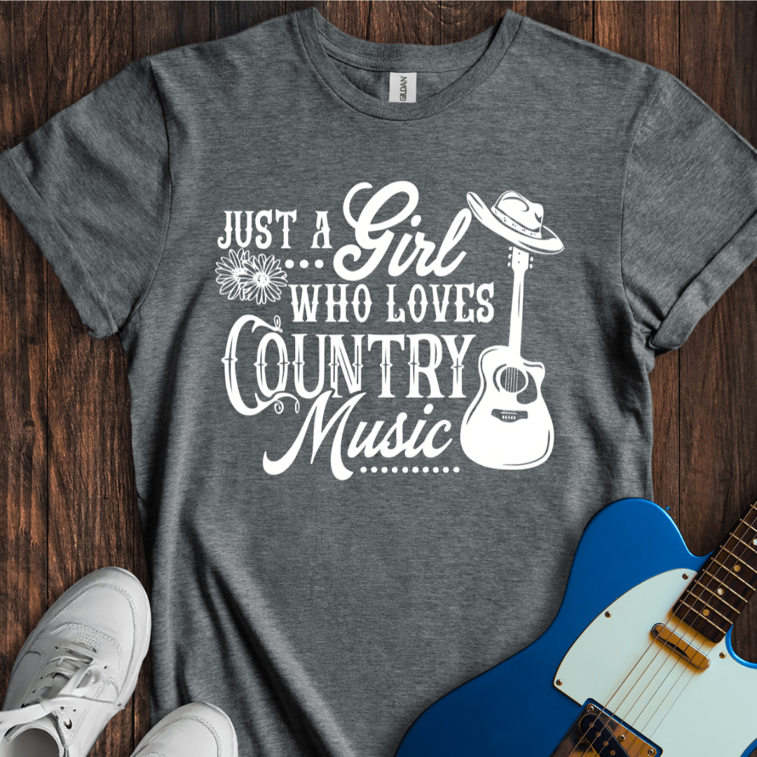 A Girl Who Loves Country Music T-Shirt