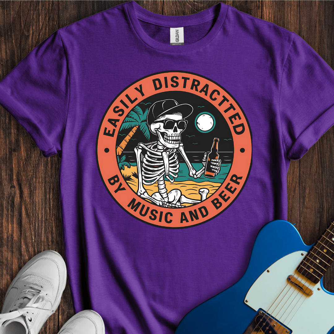 Easily Distracted (Music & Beer) T-Shirt