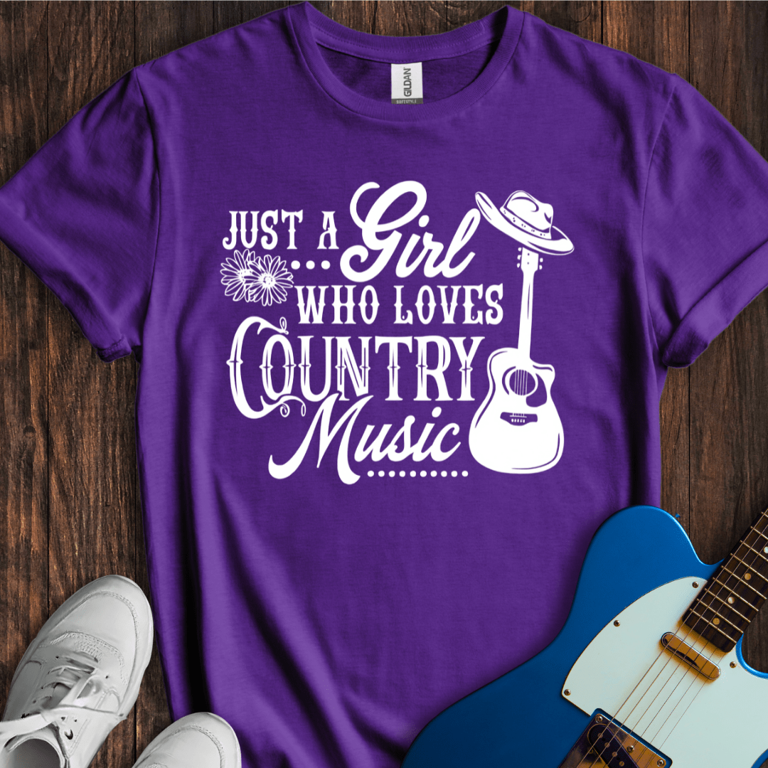 A Girl Who Loves Country Music T-Shirt